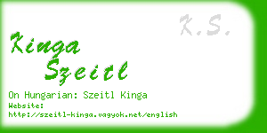 kinga szeitl business card